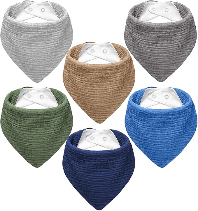 Muslin Baby Bibs, Soft Triangular Baby Bandana Drool Bibs by NISXABEBE