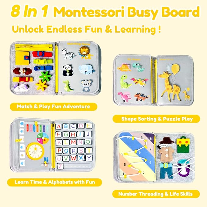 Qizfun Busy Board Montessori Toy - Image 3