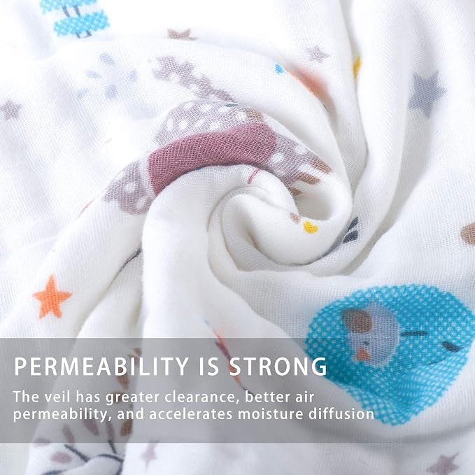 FOOK FISH Muslin Burp Cloths Cotton Burping Cloth 20'' X 10'' Pack of 6 - Image 4