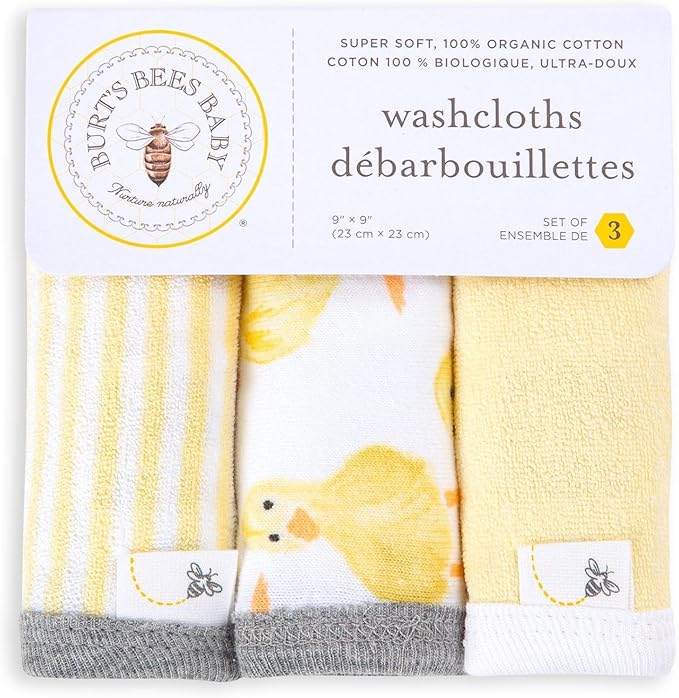 Burt's Bees Baby Infant Washcloths, 100% Organic Cotton, Soft and Super - Image 2
