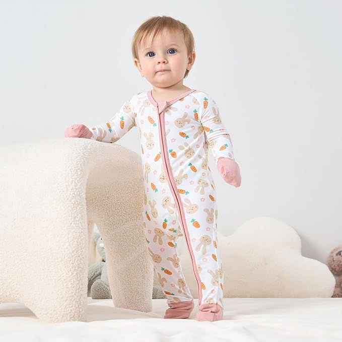 pureborn Baby Infant Boys Girls Sleeper Snug Fit Viscose from Bamboo Pajamas - Image 3