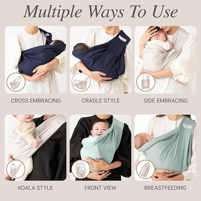 Baby Sling Carrier for Newborn to Toddler, Cozy Wearing Baby Wrap Carrier - Image 3