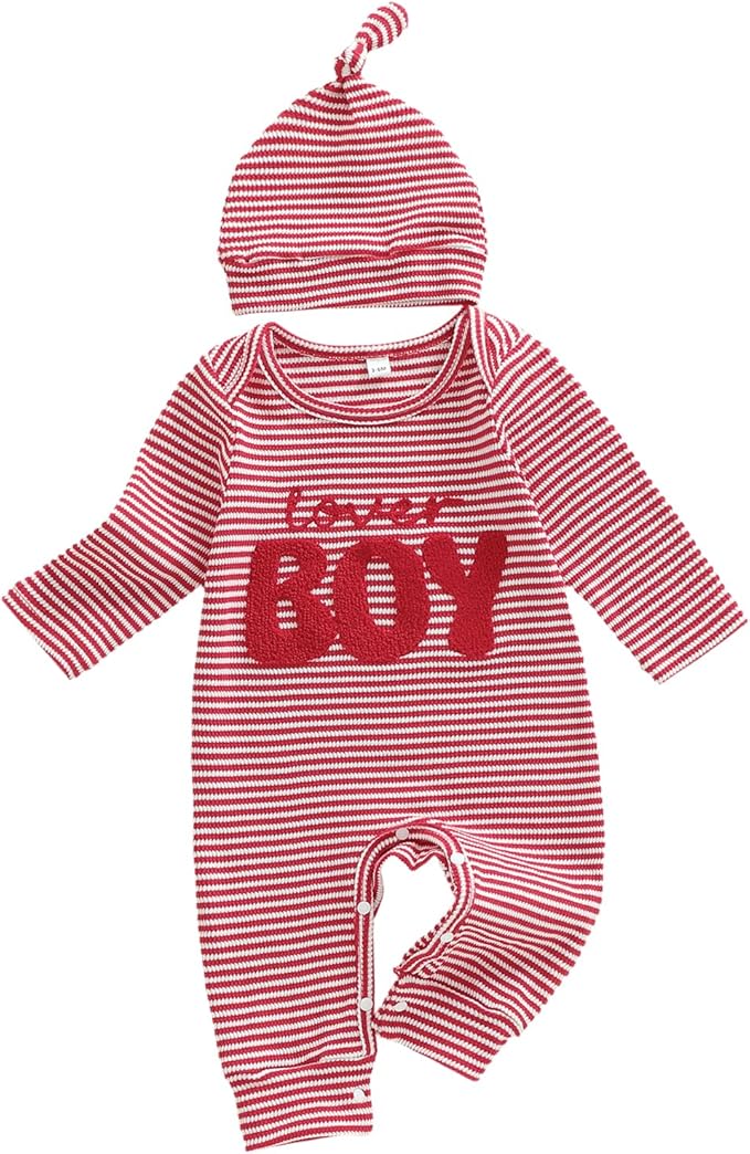 Fernvia Newborn Baby Boy Clothes Letters Print Bodysuit 3 6 9 12 18 Months Long by Fernvia