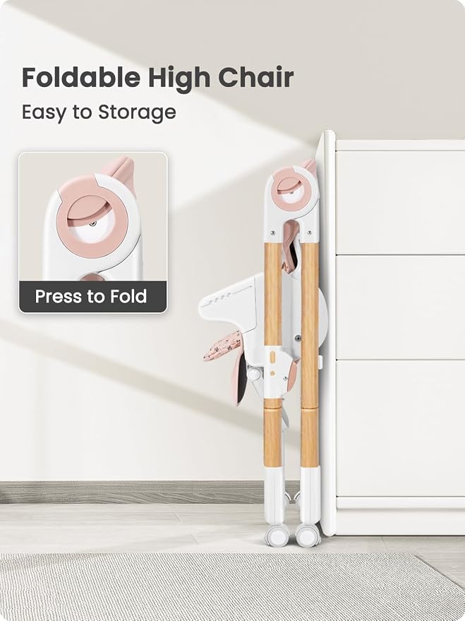 Foldable High Chair with Soft Cushion, High Chairs - Image 4