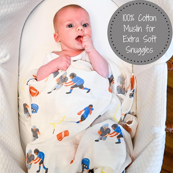 LollyBanks Swaddle Blanket 100% Muslin Cotton, 47 x 47 inches Soft Breathable - Image 2