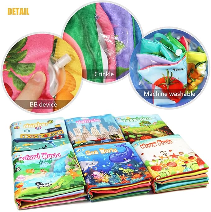 teytoy My First Soft Book, Nontoxic Fabric Baby Cloth Books Early Education - Image 3