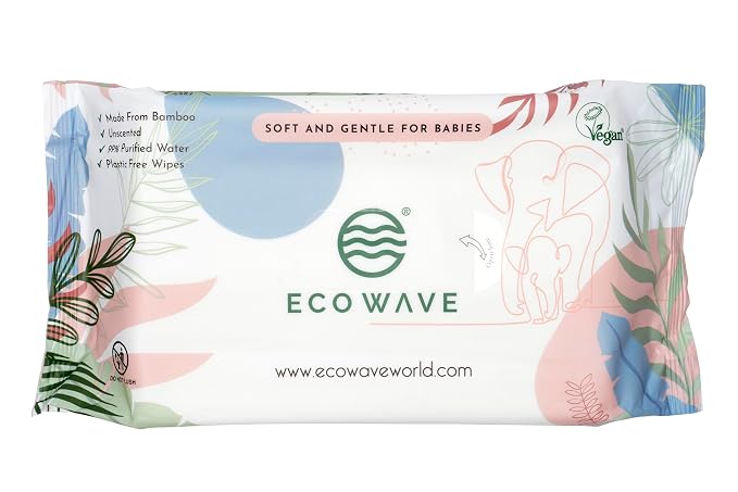 Eco Wave Baby Wipes, 100% Compostable Eco-Friendly Bamboo Wipes, Hypoallergenic - Image 7