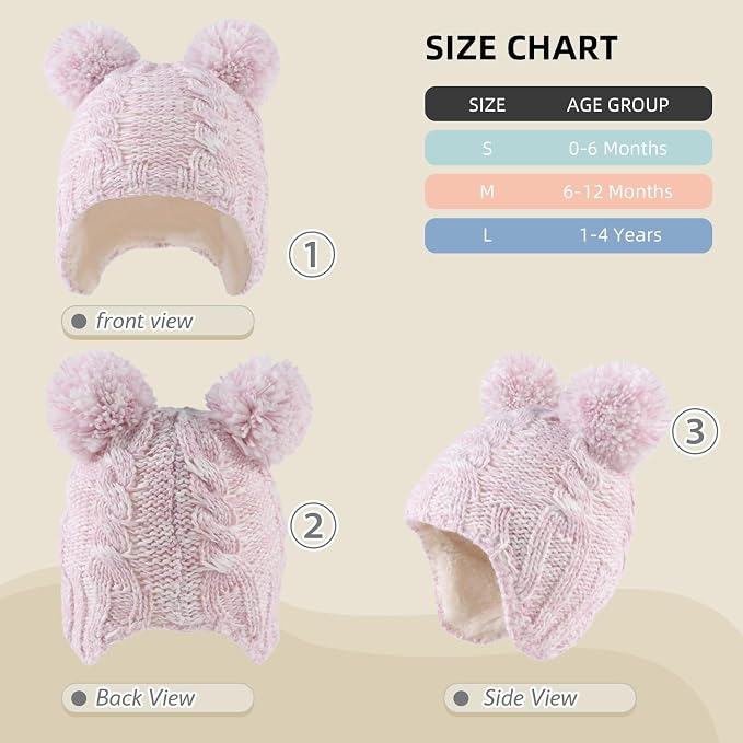 Zsedrut Winter Baby Boy Hats Pompom Baby Beanie - Image 6