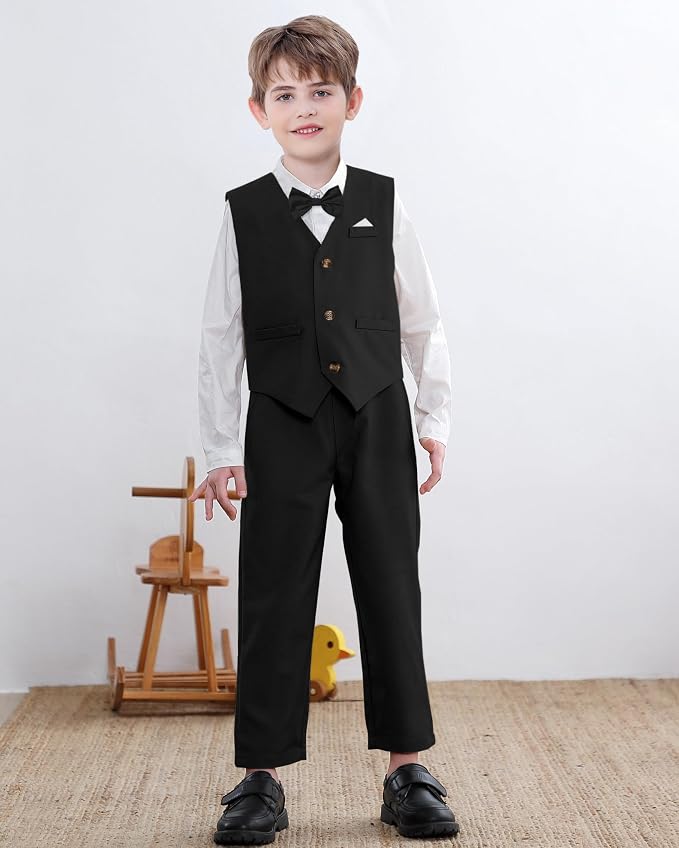 SANGTREE Boys Cotton Linen Suit Formal Set Baby Clothes Boy Gentleman Wedding - Image 3