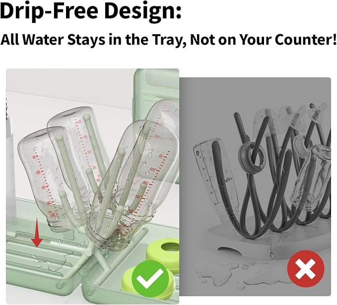 YOTIME Travel Bottle Brush Set, Auto-Open Rack & Vertical Brushs Drying Slots - Image 4