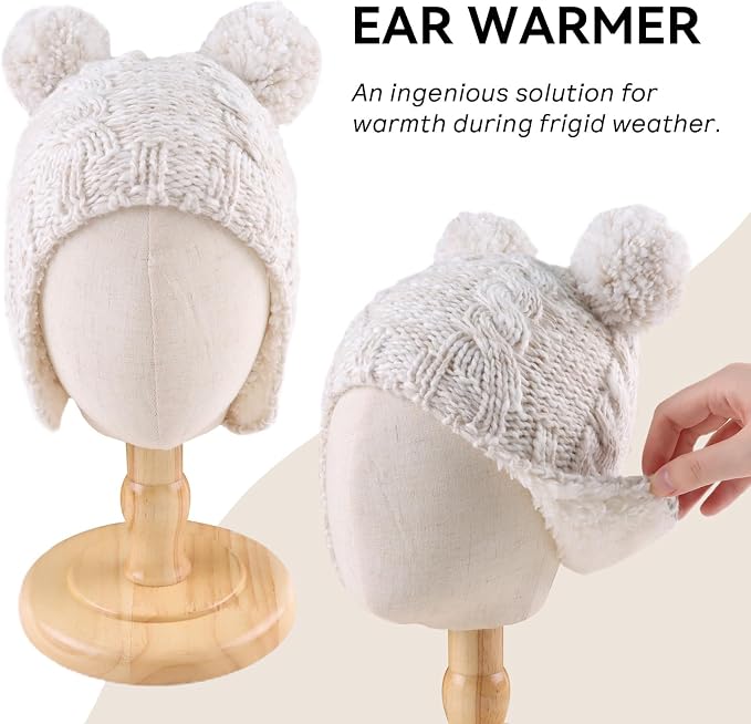 Zsedrut Winter Baby Boy Hats Pompom Baby Beanie - Image 2