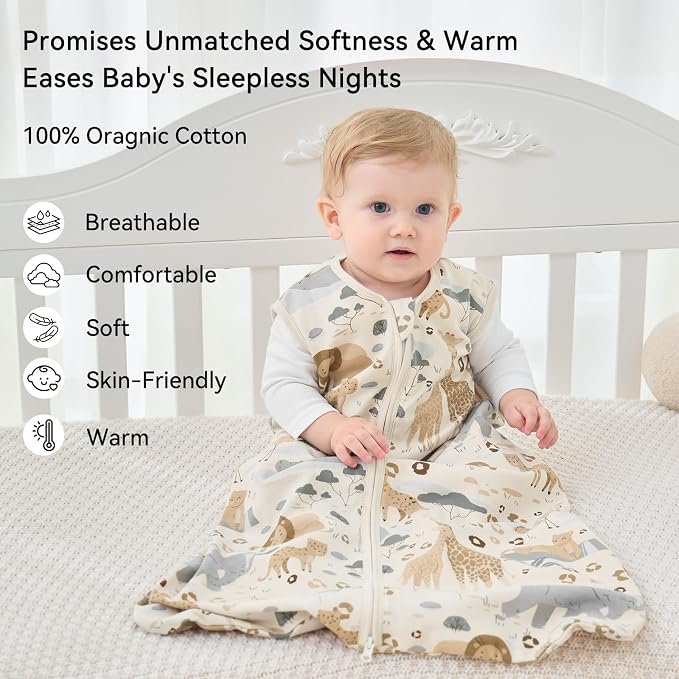 Baby Sleep Sack 18-24 Months 1.0 Tog Baby Wearable Blanket 100% Cotton Sleeping - Image 2