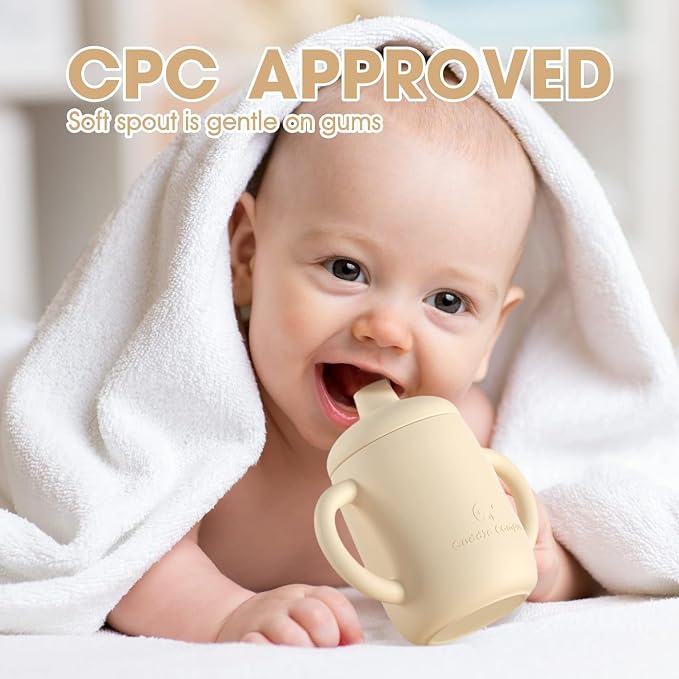 Cuddle Campus Sippy Cups 7OZ, Baby Cups, Shatterproof Silicone Straw Cup - Image 6