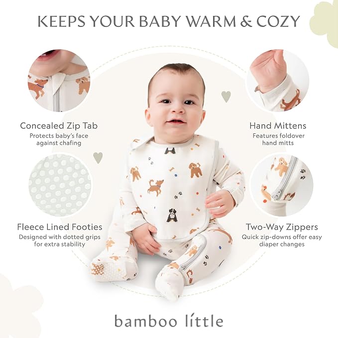 Bamboo Little Soft Baby Footie Pajamas, Baby Clothes, Newborn Sleepers - Image 2