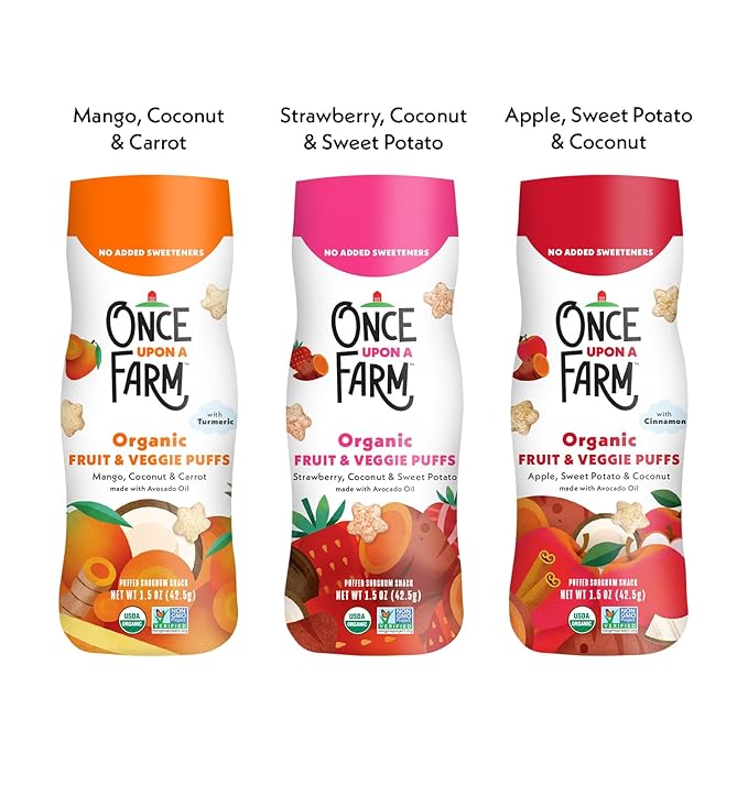 Once Upon a Farm Organic Baby & Toddler Snack Sampler, Coconut Melts, Tractor - Image 4