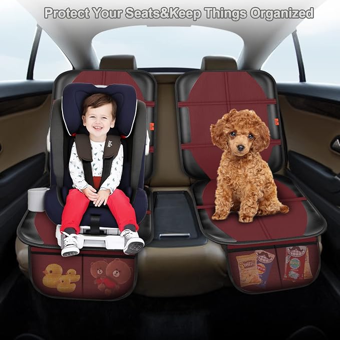 Car Seat Protector, 2 Pack Automotive Seat Protectors Baby Carseat Pad - Image 6