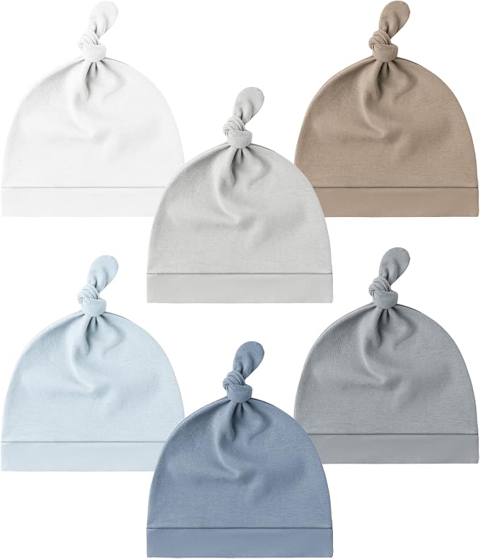 Konssy 6 Pack Baby Newborn Hats Set Knot Beanie Hats Soft by Konssy