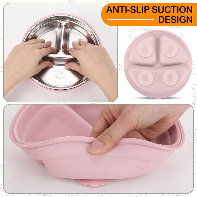 Nuogo 1 Pcs Stainless Steel Baby Suction Plates - Image 6