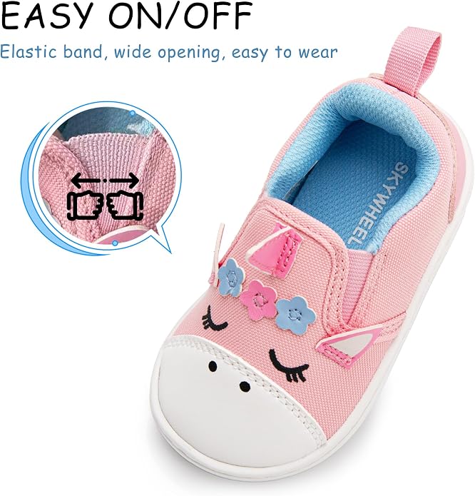SKYWHEEL Toddler Slip On Shoes Wide Toe Box Barefoot Casual Canvas Walking - Image 2
