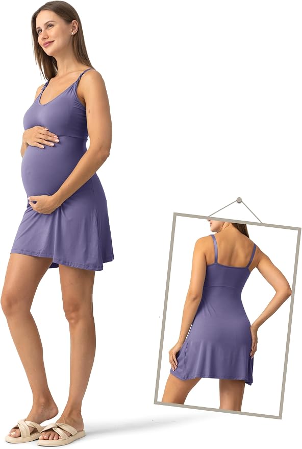 SUNNYBUY Women's Nursing Nightgown Maternity Robe Set, 3 in 1 Labor Delivery - Image 4