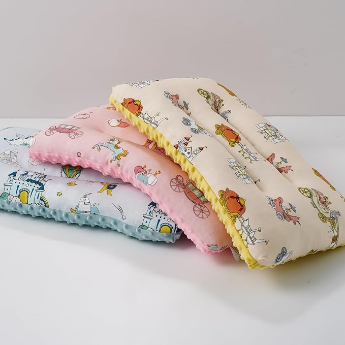Reidio 1Pcs Toddler Pillow Double Sided Breathable Soft Cotton & Minky Dot - Image 8