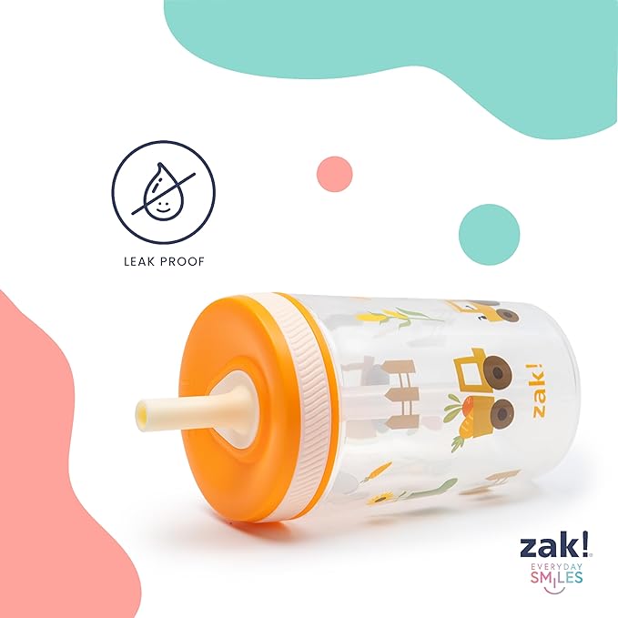 Zak Designs Kelso 15 oz Tumbler Set Toddlers Cup Leak-Proof Screw-On Lid - Image 4