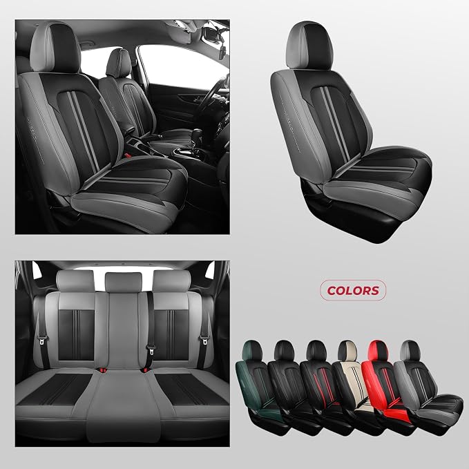 FREESOO Car Seat Covers Full Set, Leather Seat Covers - Image 8