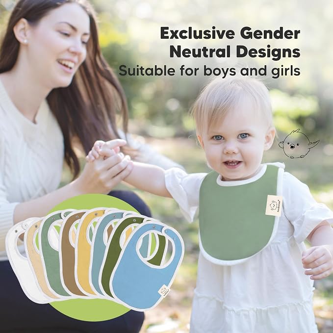 8-Pack Organic Baby Bibs for Boys, Girls - Image 6
