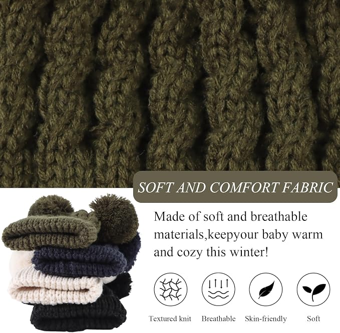 Yuoahcn Baby Girl Beanie Winter Baby Boy Hat - Image 3