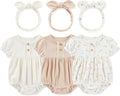 Newborn Baby Girl Clothes Cotton Bubble Romper Floral Short Sleeve Bodysuit 3 by MAMIMAKA