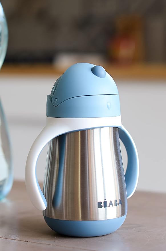 Beaba Stainless Steel Straw Sippy Cup, Insulated Toddler Cups Spill Proof - Image 7