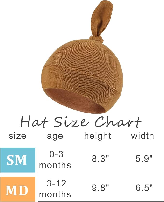 JANGANNSA Newborn Baby Hat Infant Baby Boys Beanie Top Knot Stretchy Hats - Image 6