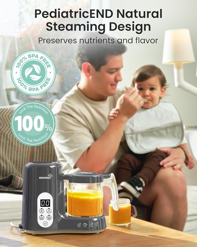 GROWNSY Baby Food Maker with Steam Basket, One Step Baby Food Processor Steamer - Image 9