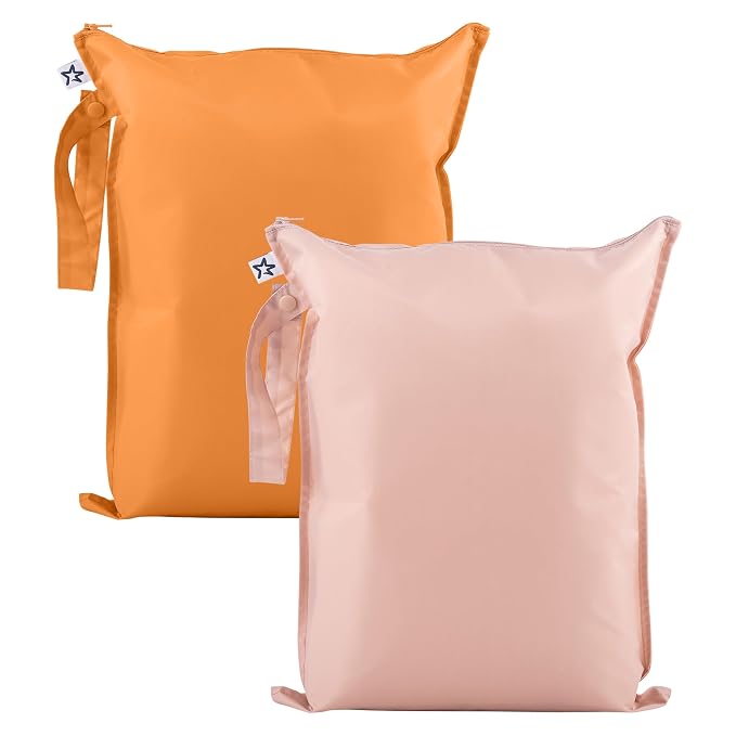 Tiny Twinkle Wet Dry Bag – 2 Pack Reusable Waterproof & Mess Proof Wet Bags by TinyTwinkle