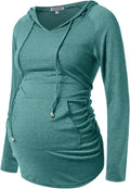 GINKANA Maternity Hoodie Long Sleeves Shirts Casual Maternity Top Pregnancy by GINKANA