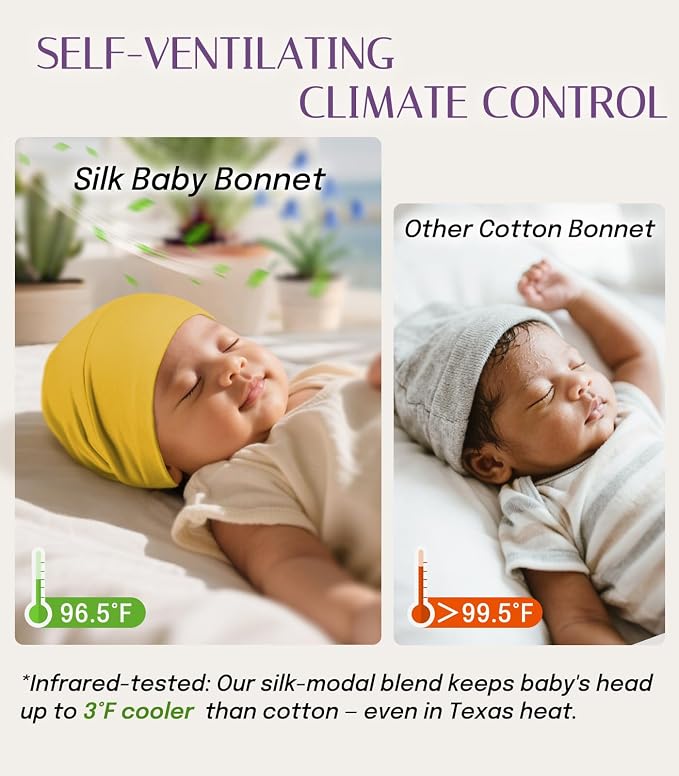 OLESILK Silk Baby Bonnet for 0-6 Months - Image 4