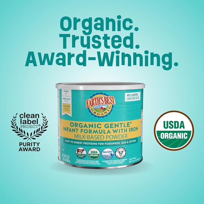 Earth's Best Organic Baby Formula, Gentle Infant Formula - Image 3