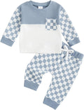 Toddler Baby Boy Fall Clothes Waffle Outfit Long Sleeve Color Blocking by Fufuriprefer