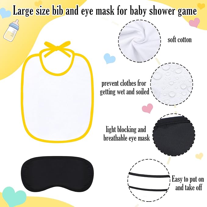 Leinuosen 24 Pcs Baby Shower Blindfold Feeding Game Set Include 6 Plastic Chug - Image 3