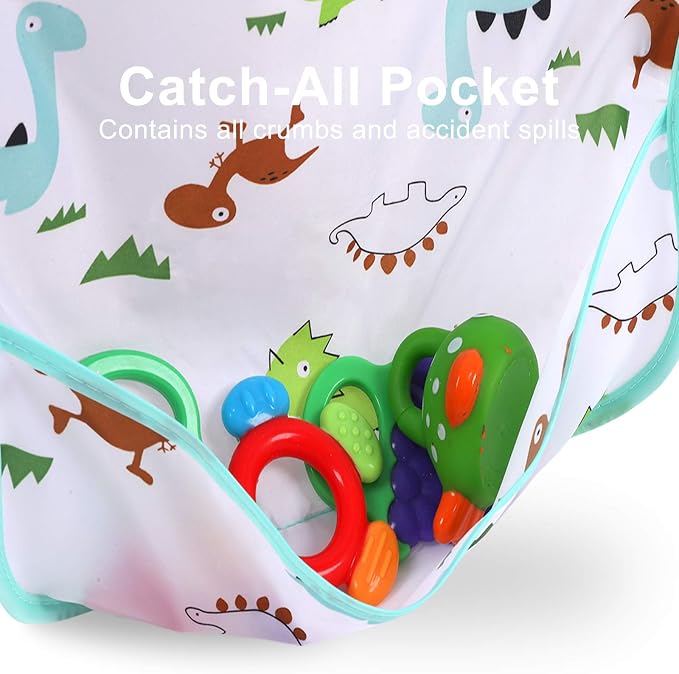 Accmor 5 Pack Long Sleeve Bibs, Baby Smock Waterproof Sleeved Bib Smock - Image 4