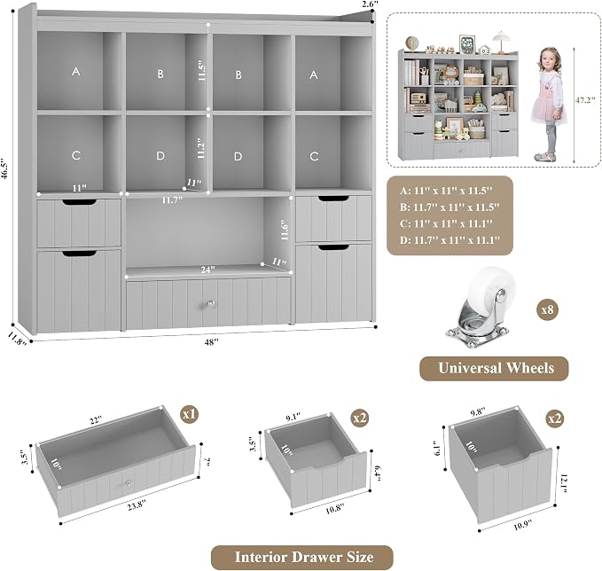 HORSTORS 48" W Kids Toy Storage Organizer, Large Toy Storage Chest - Image 3