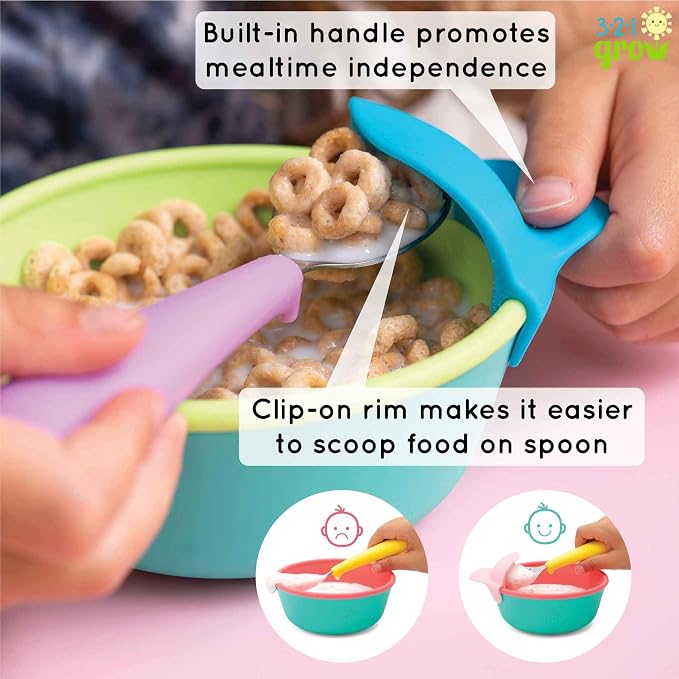 Silicone Easy Scoop & Hold Bowl Set – Adaptive Baby & Toddler Feeding Bowls - Image 2