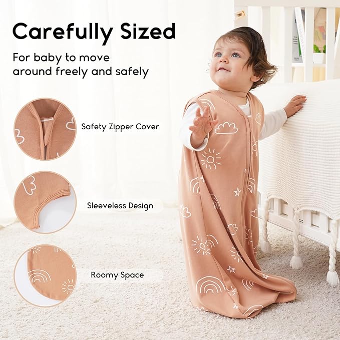 Yoofoss Baby Sleep Sack 6-12 Months 0.5 Tog Wearable Blanket - Image 3