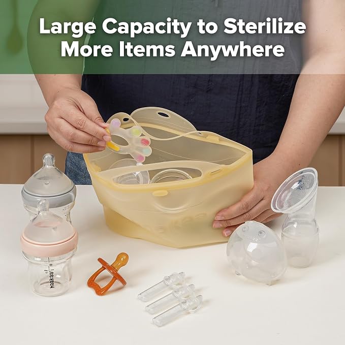 Haakaa Silicone Microwave Steamer & Steriliser Bag, 70oz/2000ml Large Capacity - Image 3