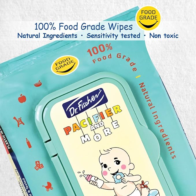 Dr. Fischer Pacifier Wipes, 100% Food Grade, Non-toxic - Image 4