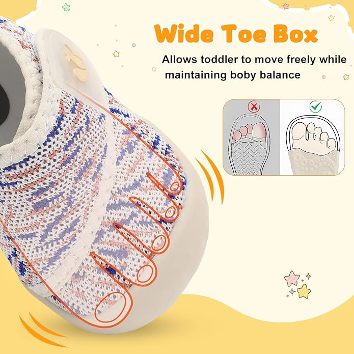 FEETCITY Baby First Walking Shoes Wide Baby Shoes Infant Sneakers Newborn Crib - Image 3