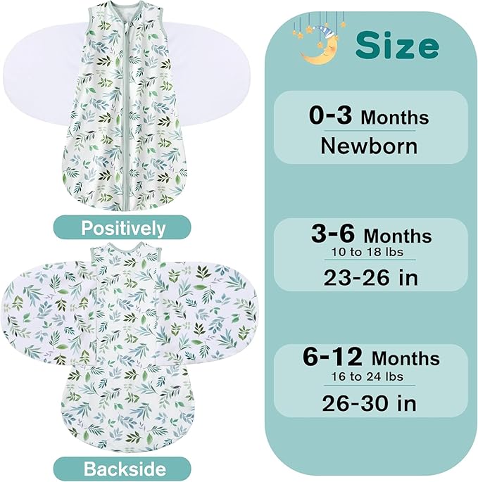 Newborn Sleep Sack Baby Swaddle, Swaddle me 6-12 Month, 3-Way Adjustable - Image 4