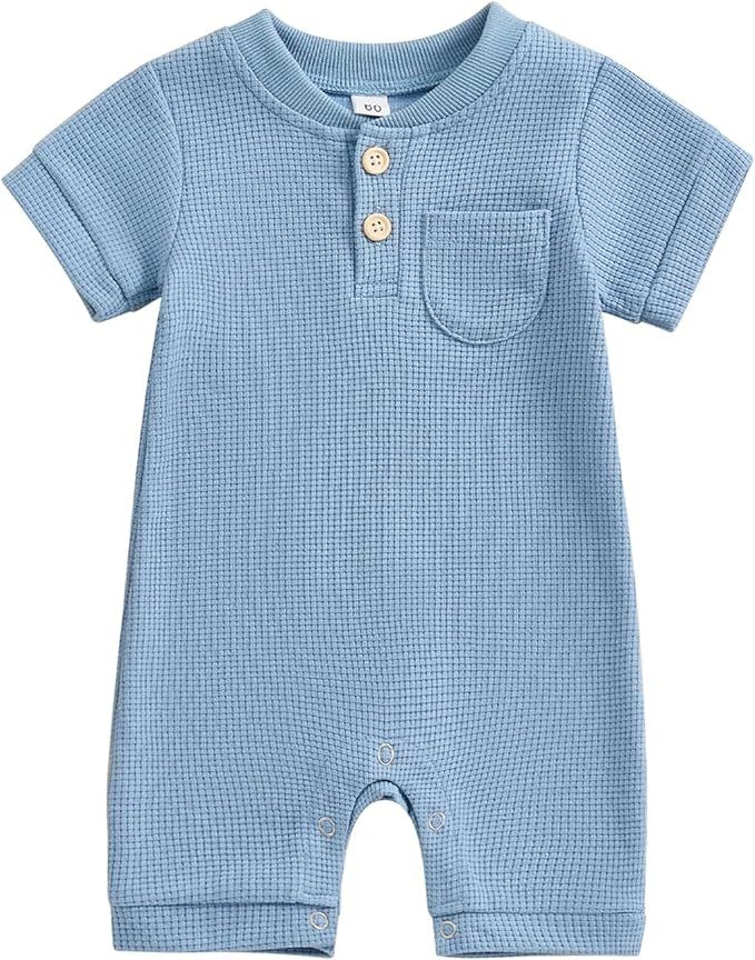 Kuriozud Newborn Infant Unisex Baby Boy Girl Clothes Button Romper Jumpsuit by Kuriozud
