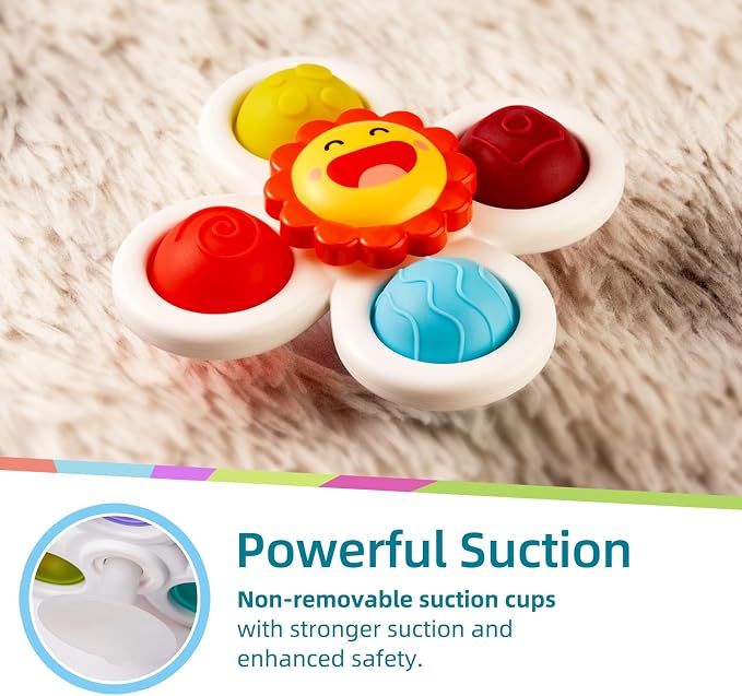 LiKee Strong Suction Cup Fidget Rotating Sensory Bath Toys - Image 4