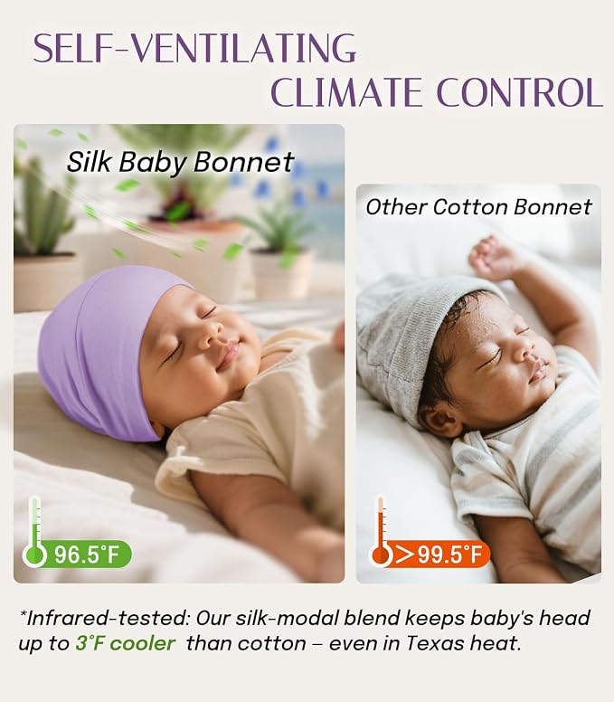 OLESILK Silk Baby Bonnet for 0-6 Months - Image 4